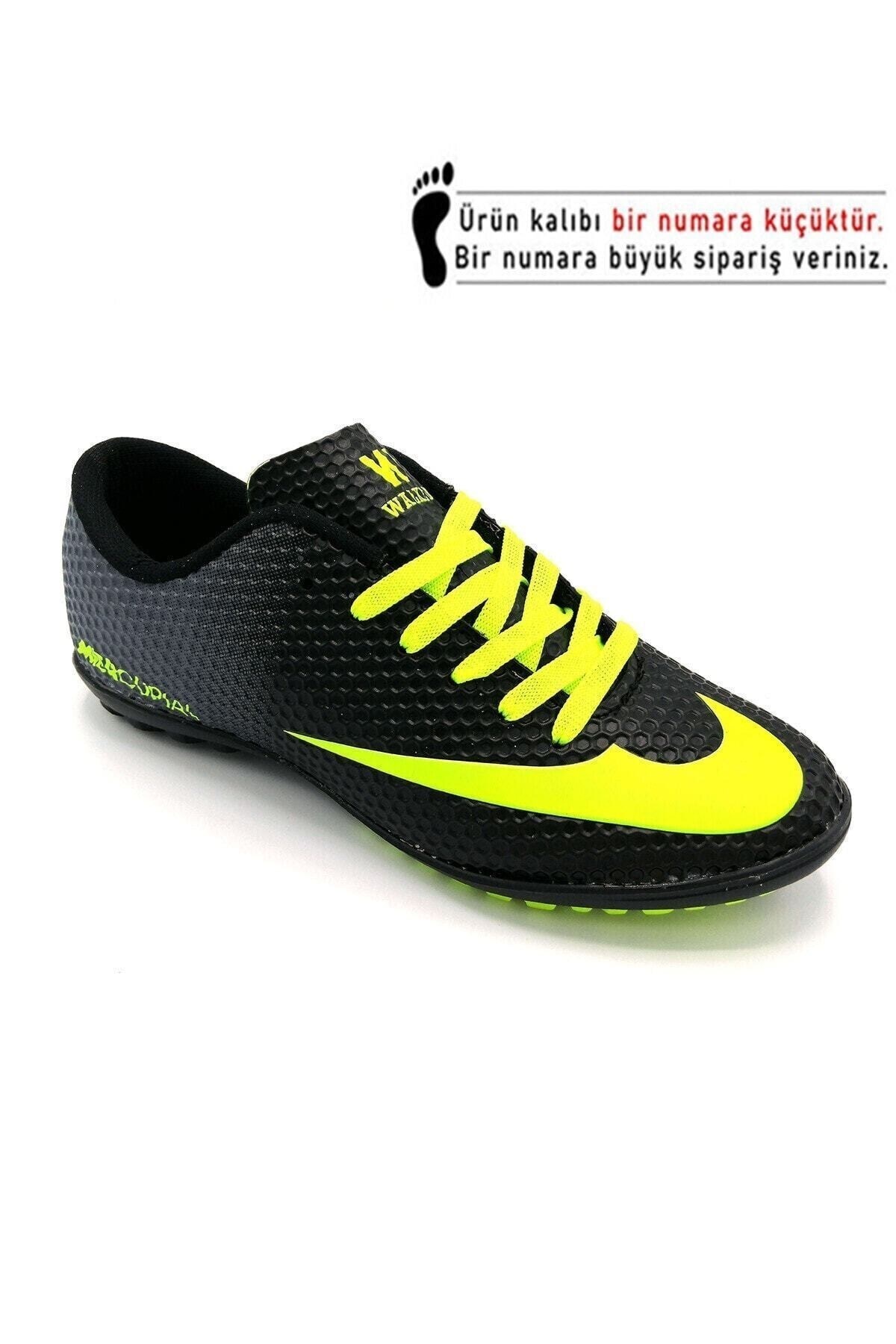 Walked 401 Siyah Sarı  Futbol Halısaha Ayakkabısı