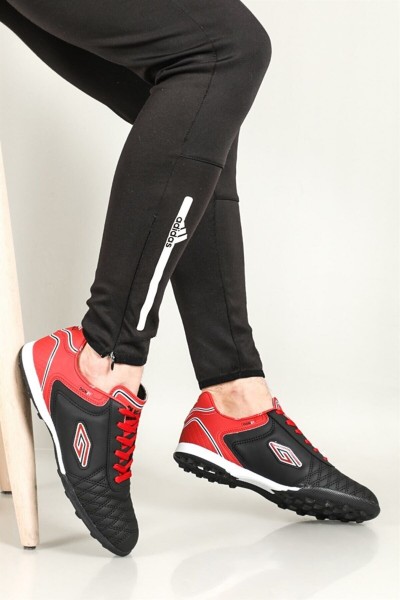 Dugana Dgn21 Siyah Kırmızı Büyük Numara Erkek Halı Saha Spor Ayakkabısı