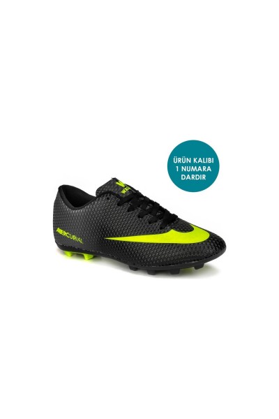 Walked Siyah Sarı Erkek  Krampon Spor Ayakkabı