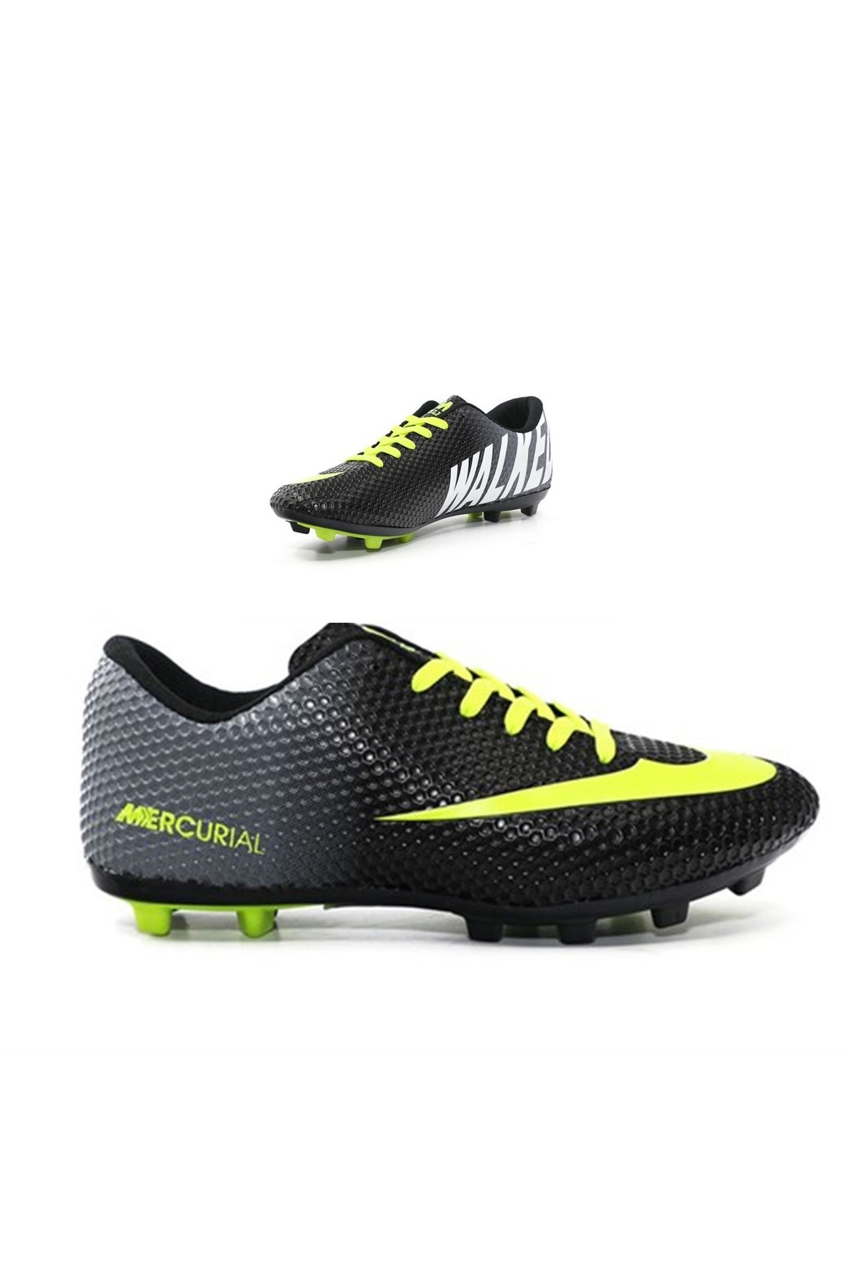 Walked 401 Siyah Sarı Erkek Çocuk Krampon Spor Ayakkabı