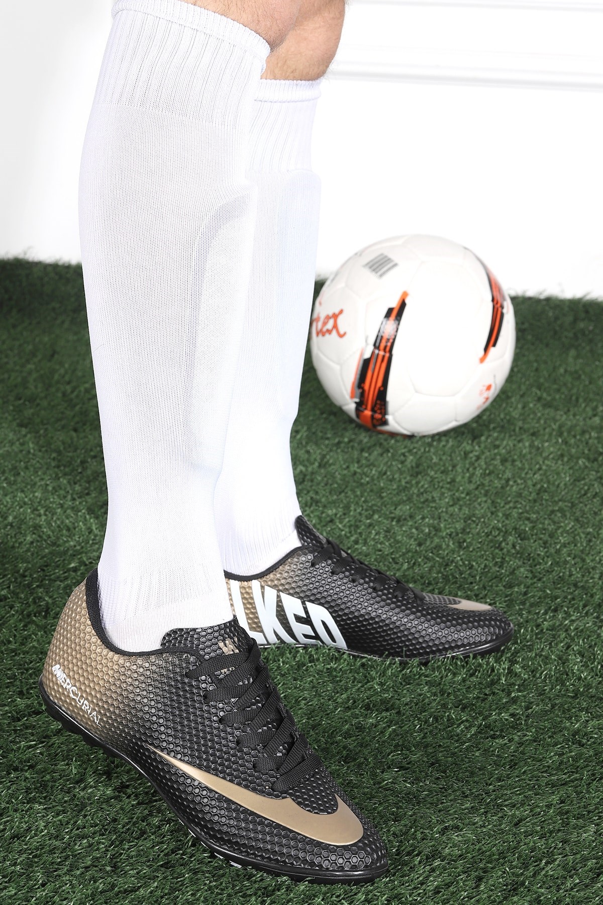 Walked 401 Siyah A.yaldız Halısaha Erkek Futbol Spor Ayakkabı