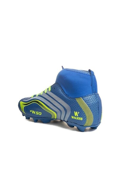 Mavi Sarı Erkek Krampon Halı Saha Ayaykkabısı