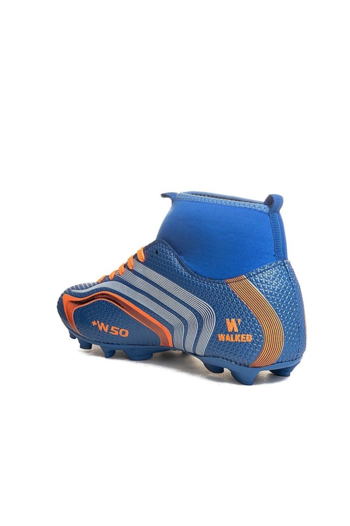 Walked Erkek Mavi Turuncu Wlk 435 Çoraplı Krampon Futbol Ayakkabısı