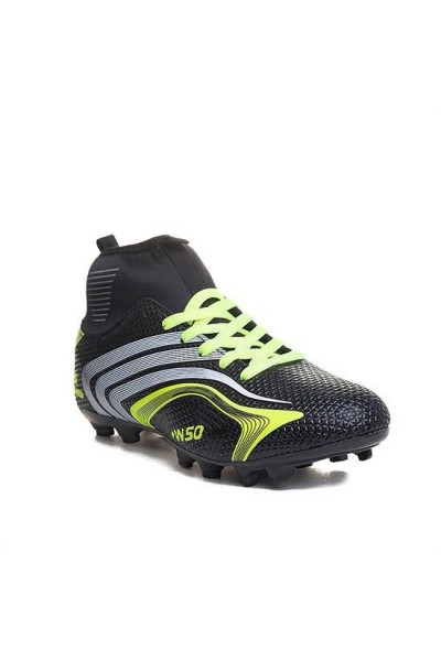 Walked Siyah Sarı Çoraplı Krampon Futbol Ayakkabısı 31-35