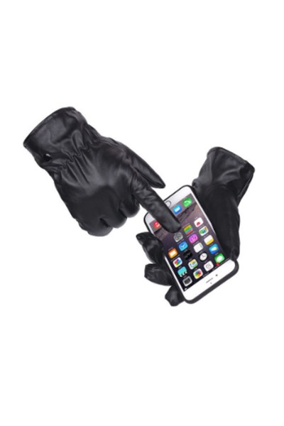 Erkek Suni Deri Eldiven Dokunmatik Ekran Uyumlu m1800