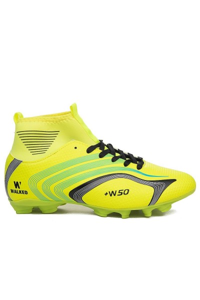 Sarı Turkuaz Çoraplı Krampon Futbol Ayakkabısı 435