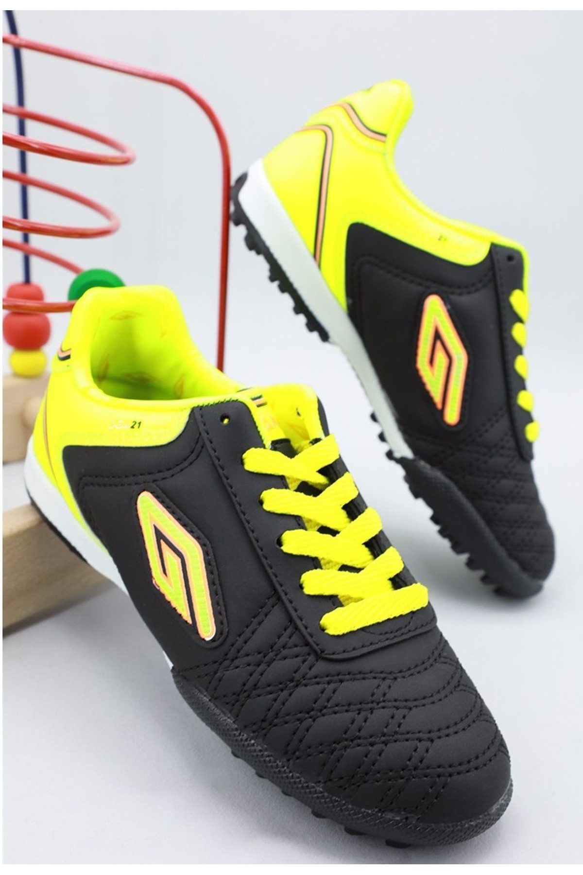 Dugana Mk1902 Siyah Sarı Erkek Halı Saha Ayakkabısı