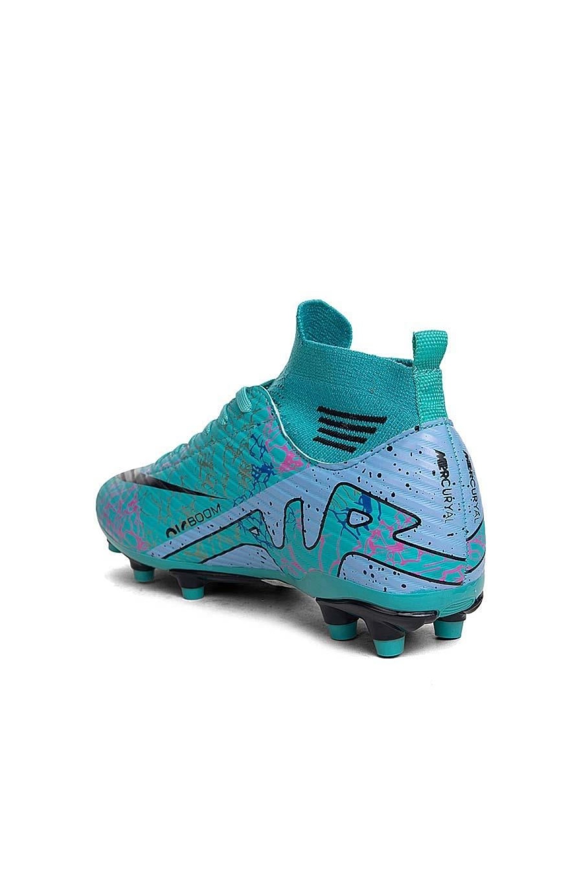 La Liga Erkek 565 Bilekli Çoraplı Krampon Turkuaz Futbol Ayakkabısı