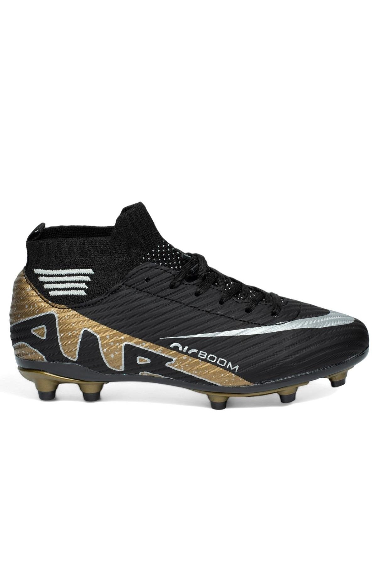 Erkek Krampon Halısaha Futbol Ayakkabı  Siyah Gold 565