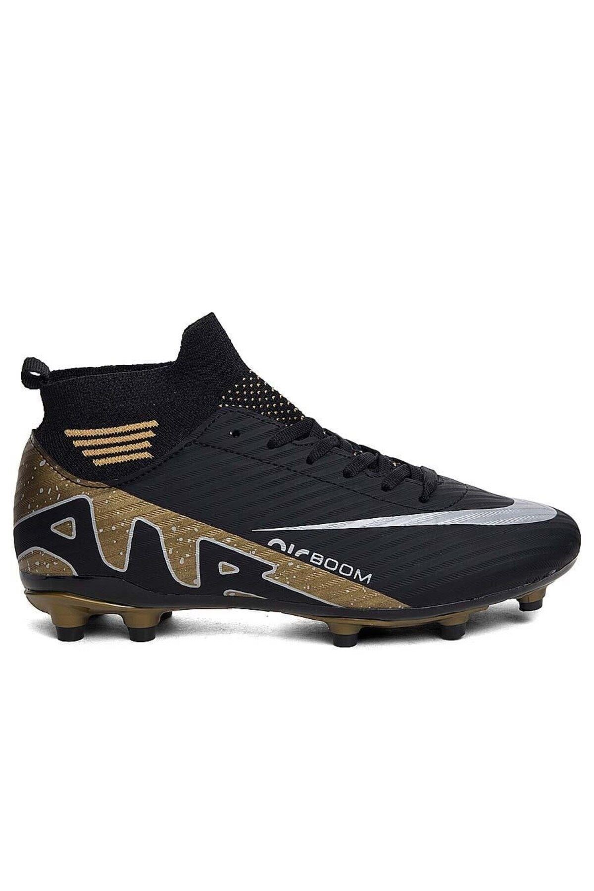Erkek Krampon Halısaha Futbol Ayakkabı  Siyah Gold 565