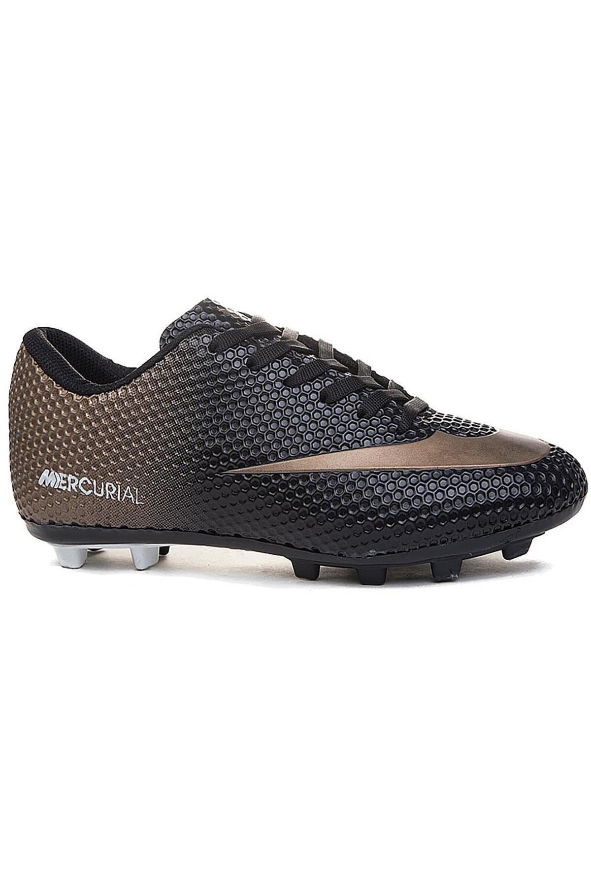 401 Siyah Gold Krampon Çim Erkek Futbol Spor Ayakkabı