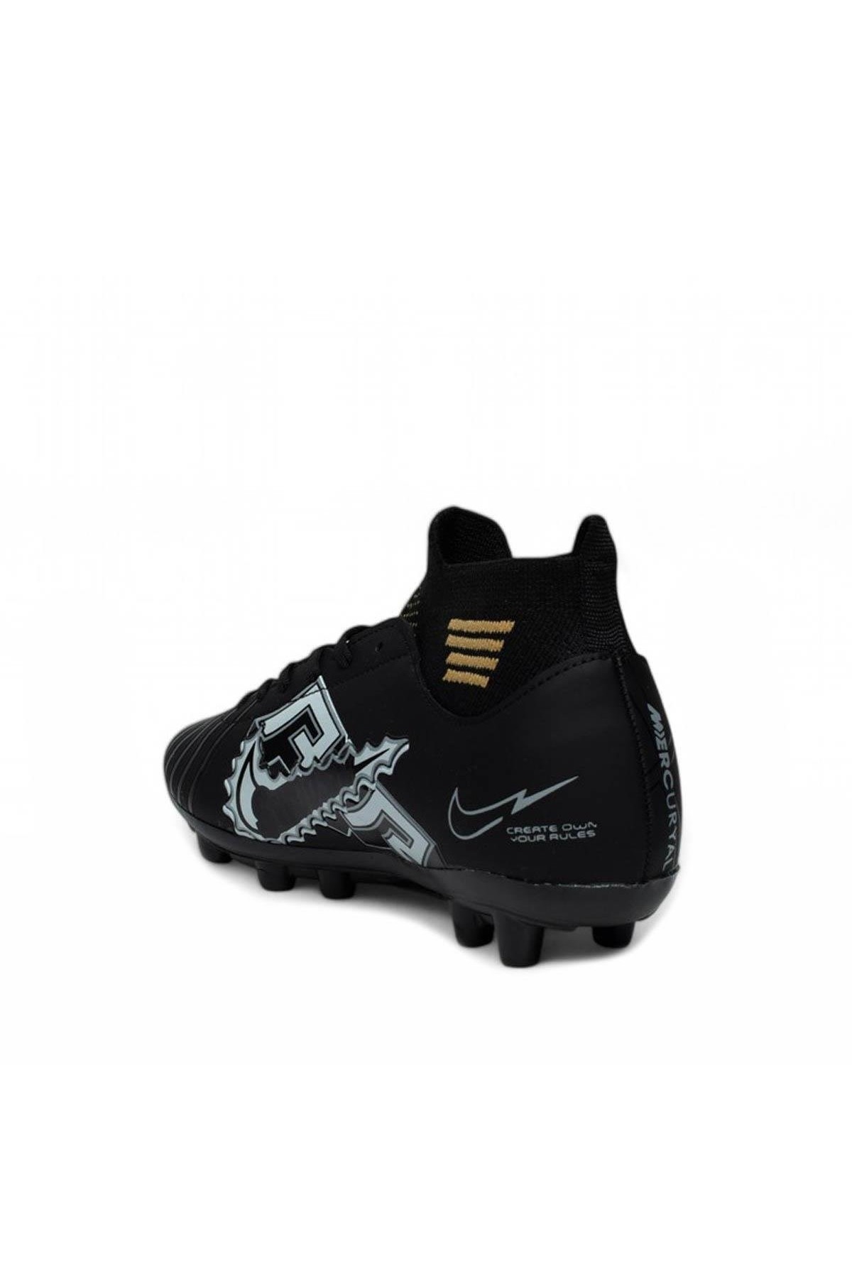 Twingo 590 Siyah Gümüş Erkek Krampon Futbol Ayakkabısı