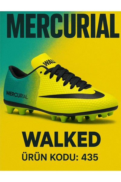 Walked 401 Sarı Krampon Çim Erkek Çocuk Futbol Spor Ayakkabı