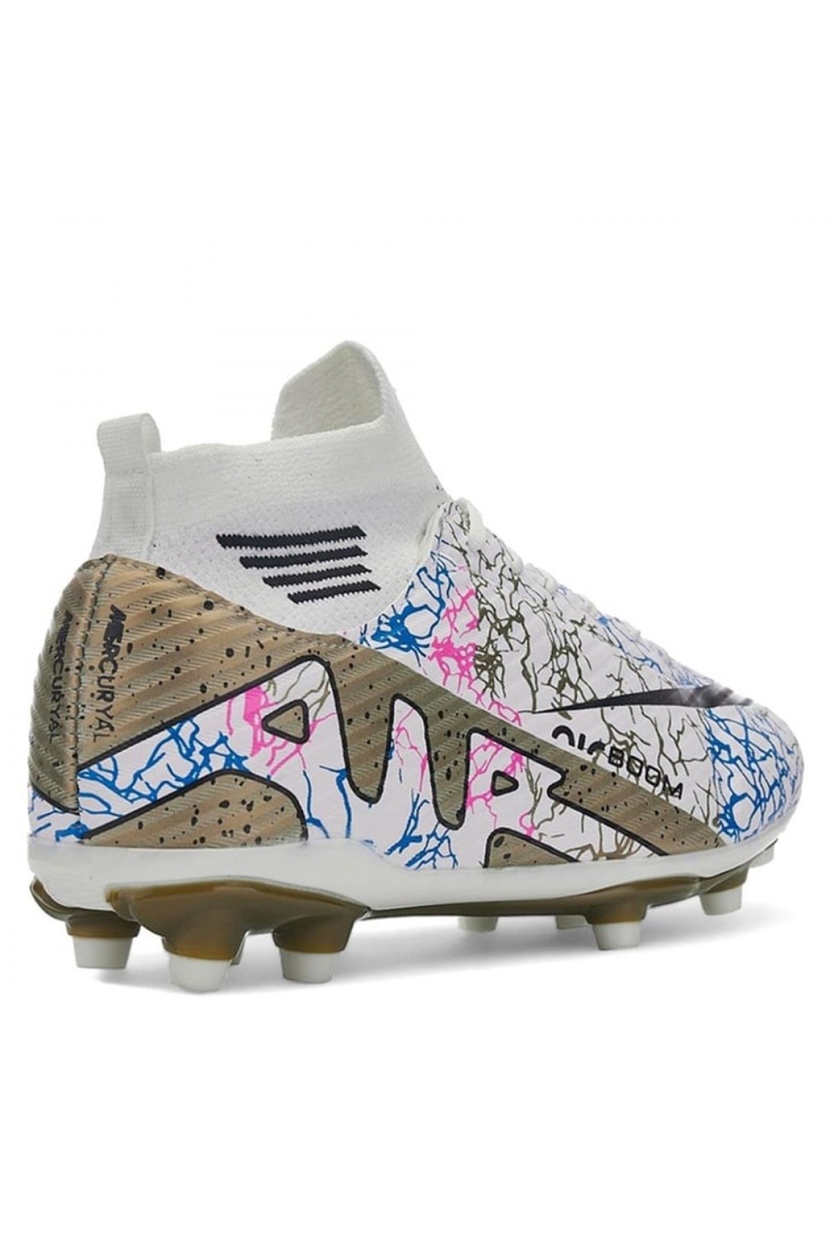 La Liga Erkek 565 Bilekli Çoraplı Krampon Beyaz Altın Futbol Ayakkabısı