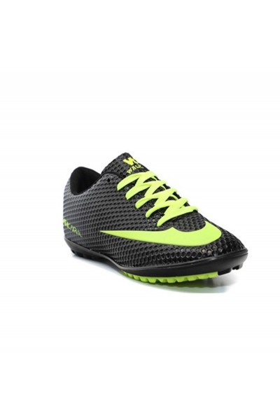 Cristiano Ronaldo Yazılı Siyah Sarı Çocuk Halı Saha Ayakkabısı Hs112