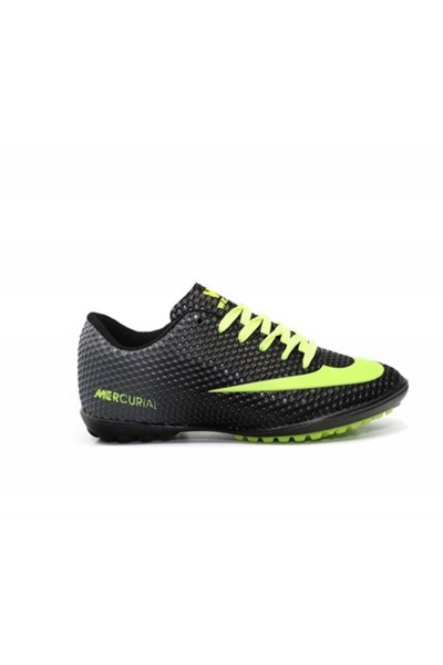 Cristiano Ronaldo Yazılı Siyah Sarı Çocuk Halı Saha Ayakkabısı Hs112