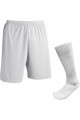 Erkek Beyaz Futbol Şortu ve Çorap Seti - Spor Antrenman ve Maç Kombini