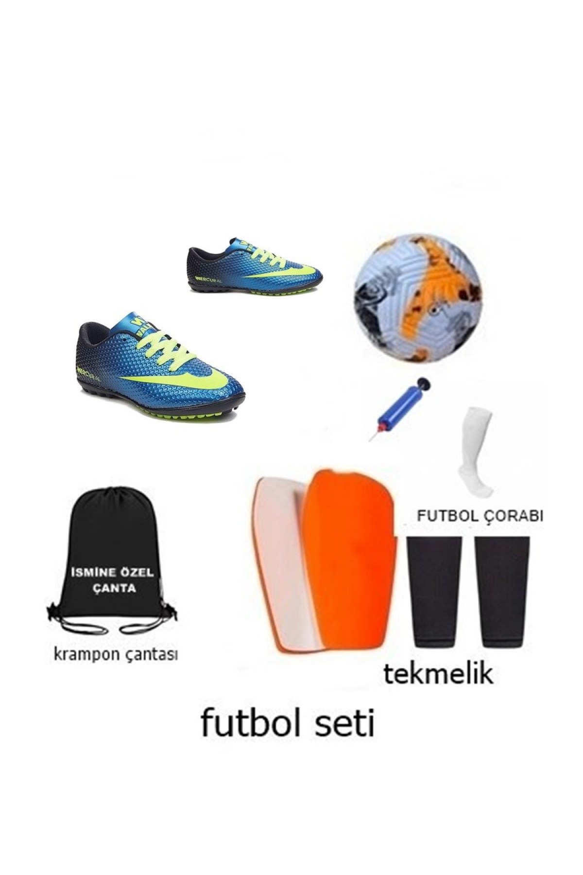 Çocuk Halı Saha Ayakkabısı Ve Full Futbol Seti