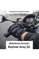 Mafsallı Motosiklet Eldiveni - Korumalı Full Parmak Yazlık/Mevsimlik Siyah Motorcu Eldiveni