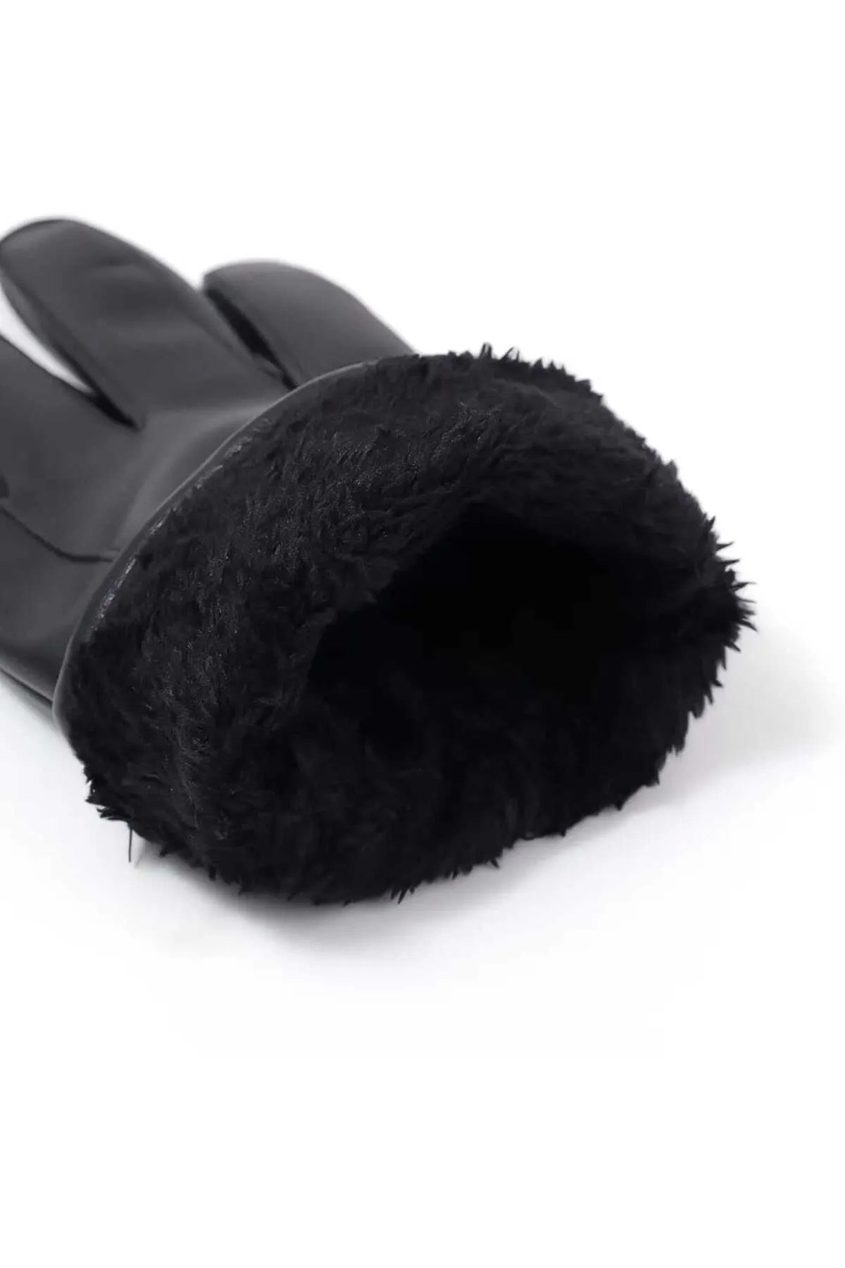 Erkek Siyah  Suni Deri Eldiven  Dokunmatik Ekran Uyumlu MG900