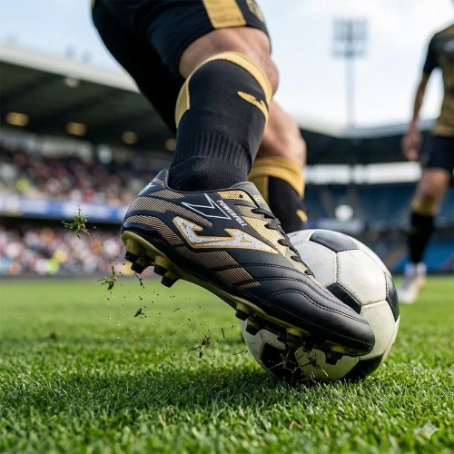 Erkek Siyah Altın Sarısı Profesyonel Çim Saha Kramponu