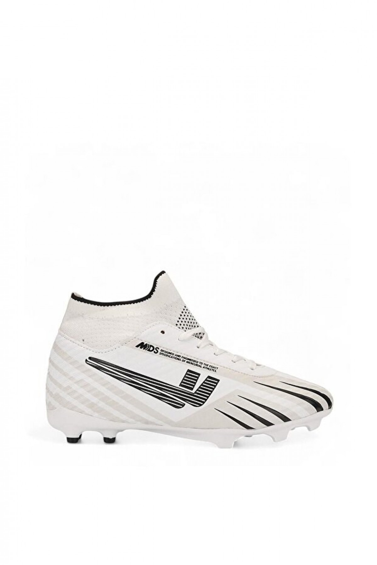 Beyaz Siyah  Desenli Bağcıklı Çim Saha Ve Halı Saha Kramponu 019