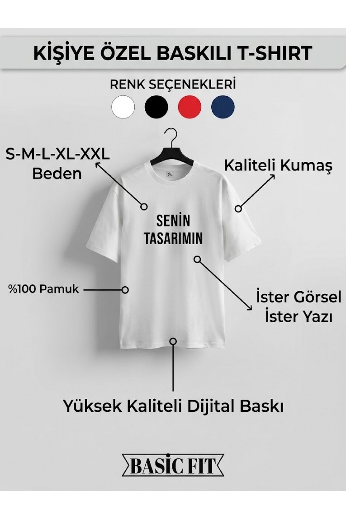Kişiye Özel Baskılı Tişört – Fotoğraf, Yazı ve Logo Tasarımlı Beyaz T-Shirt