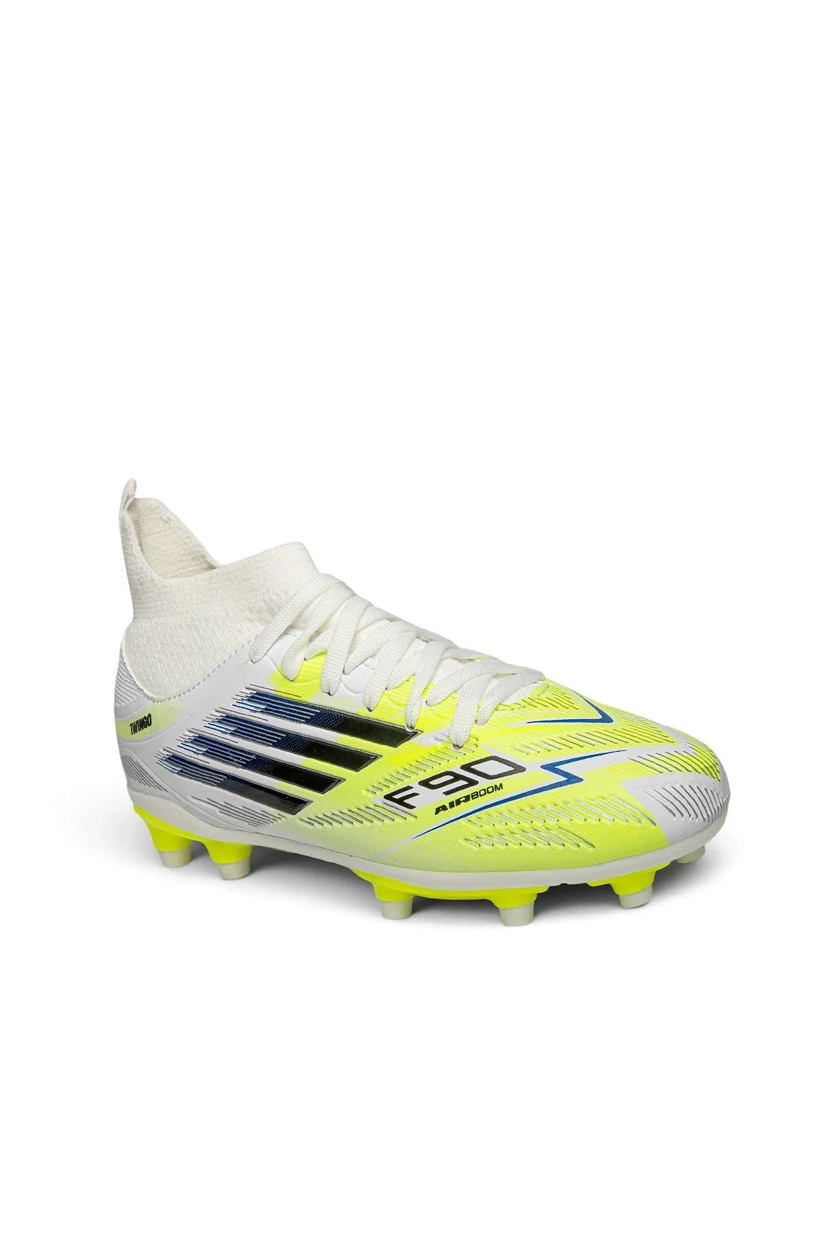 Bilekli Çim Zemin Futbol Kramponu – Beyaz / Fosforlu F-730