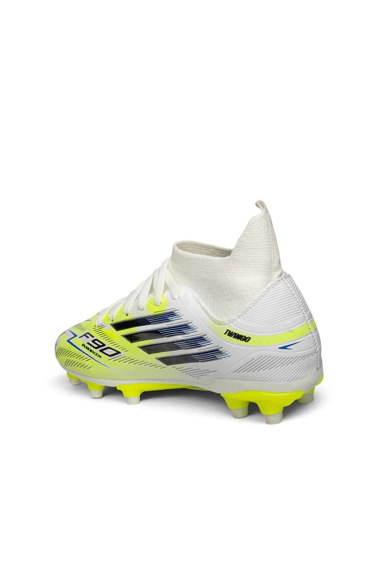 Bilekli Çim Zemin Futbol Kramponu – Beyaz / Fosforlu F-730