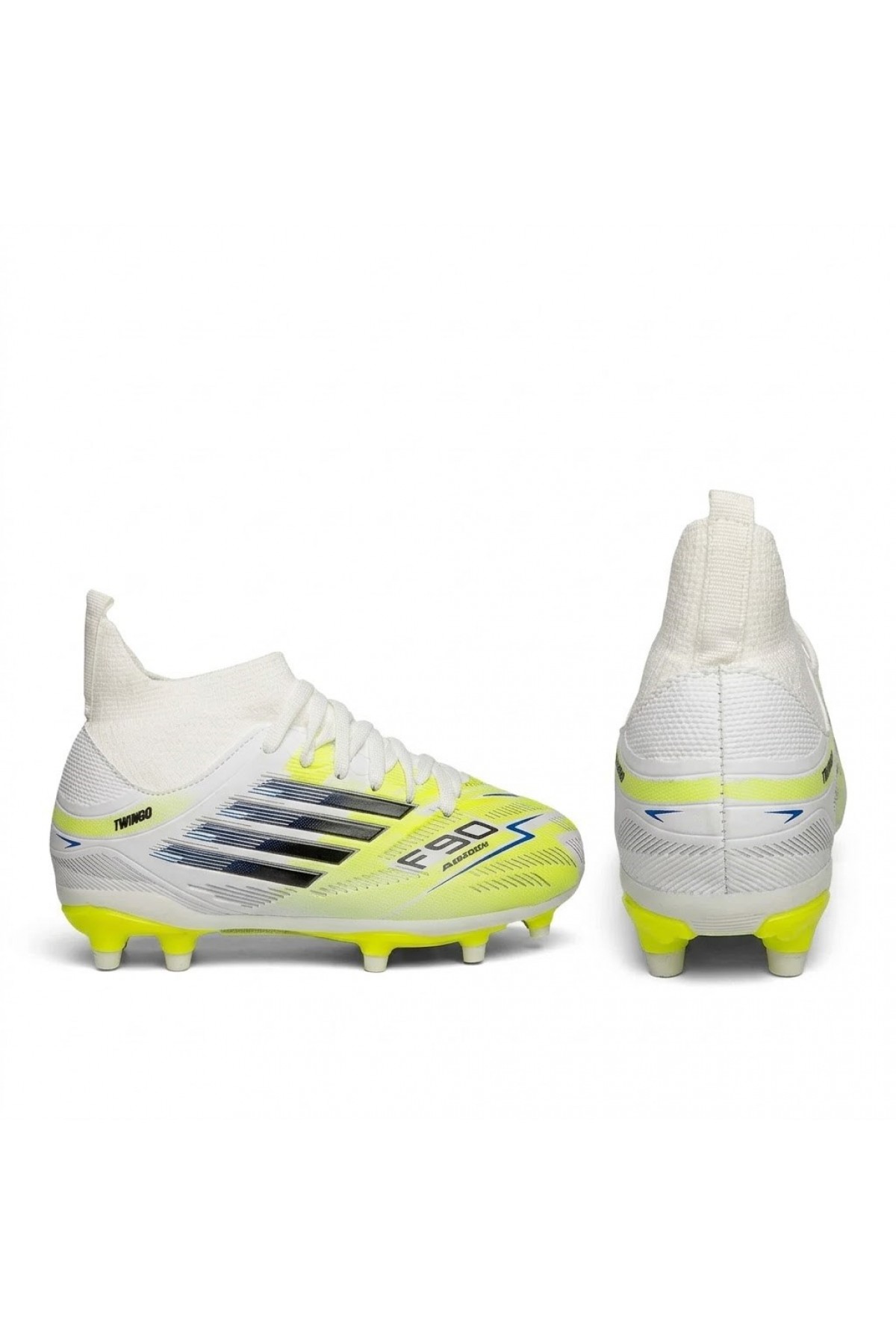 Bilekli Çim Zemin Futbol Kramponu – Beyaz / Fosforlu F-730