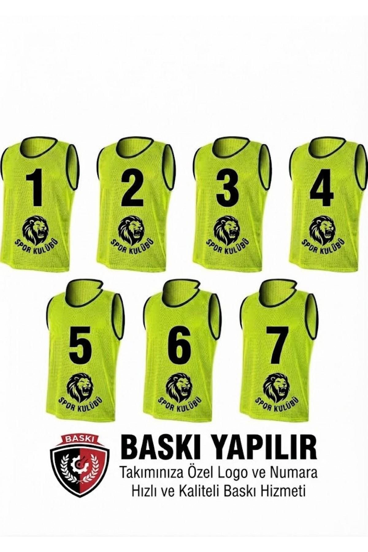 7'li Set Yetişkin Futbol Antrenman Yeleği / Takımlara Özel Baskı İmkanı